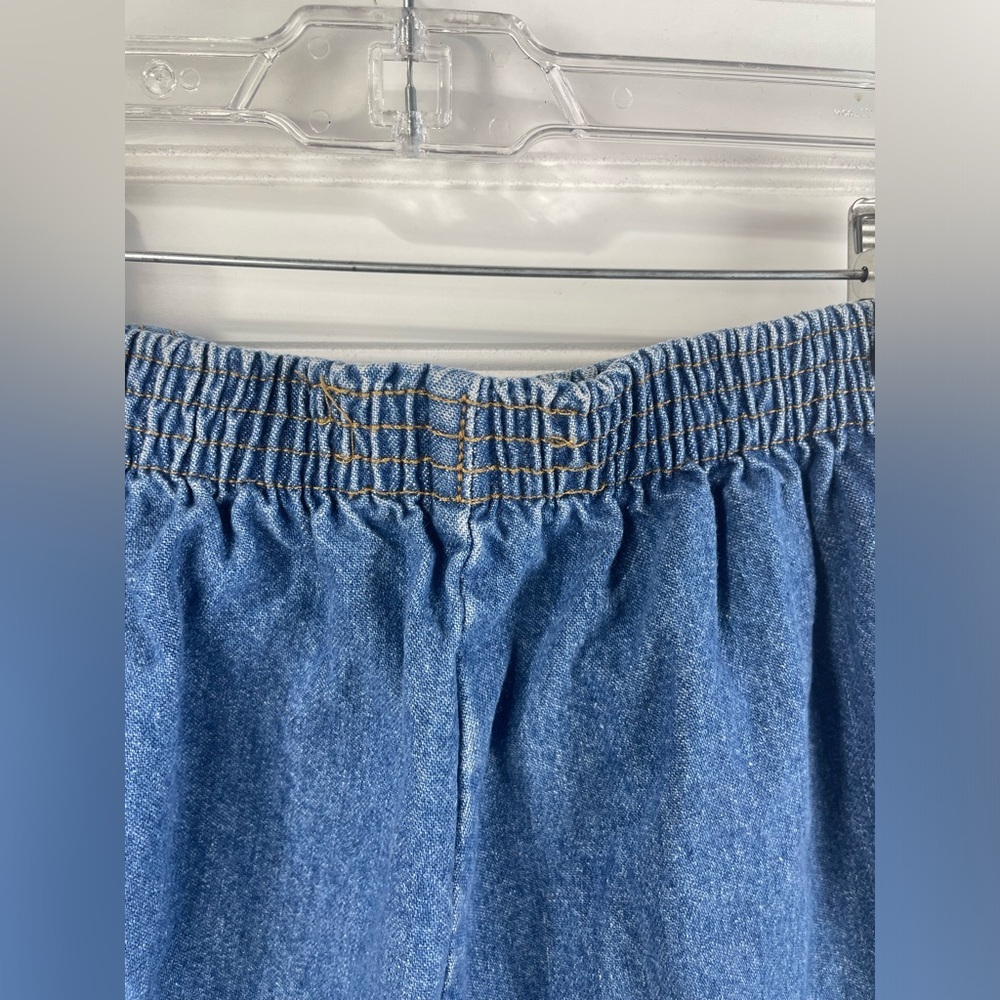 Chic Blue Vintage Denim Elastic Waist Jort-Like Jean Shorts 10 Average Women’s - Picture 4 of 9